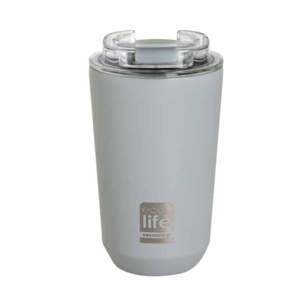 Ποτήρι Θερμός Ανοξείδωτο 360ml Ecolife Pure Grey Coffee