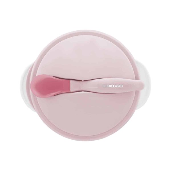 Μπωλάκι φαγητού με κουταλάκι Θερμότητας Kikka boo Pink - Image 2