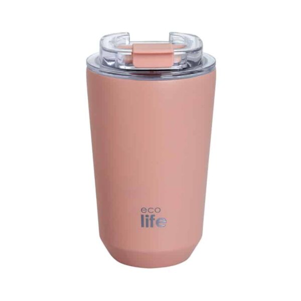 Ποτήρι Θερμός Ανοξείδωτο 360ml Ecolife Pure Pink Coffee