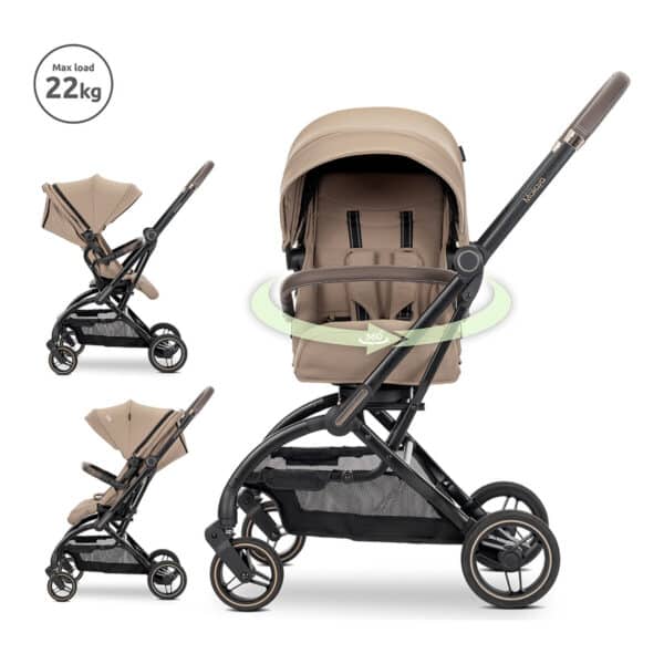 Καρότσι Βόλτας 0-22kg Περιστρεφόμενο 360° Lorelli Makaya Beige