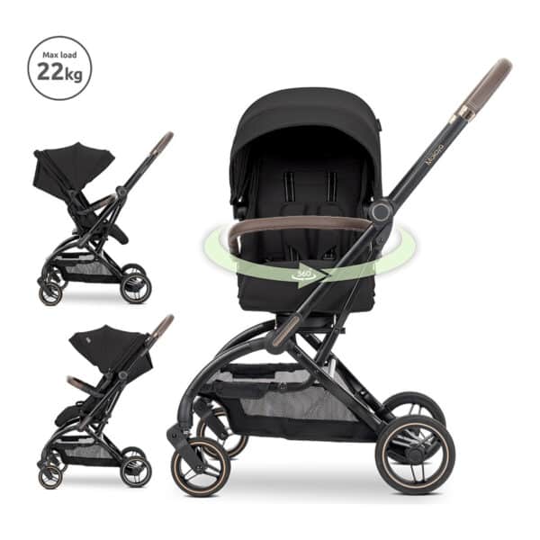 Καρότσι Βόλτας 0-22kg Περιστρεφόμενο 360° Lorelli Makaya Black