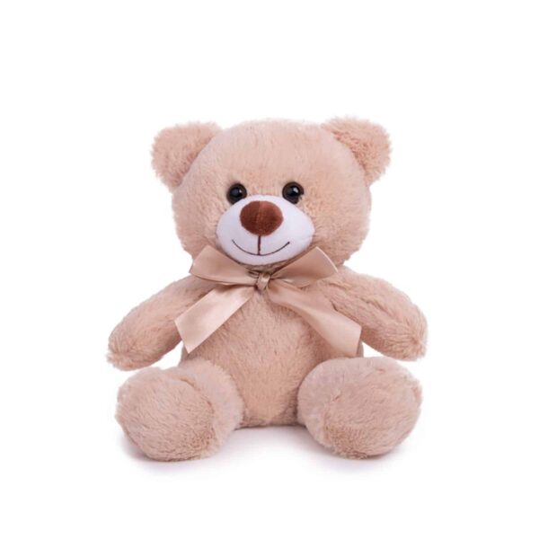 Αρκουδάκι με κορδέλα 23εκ Amek Toys Beige