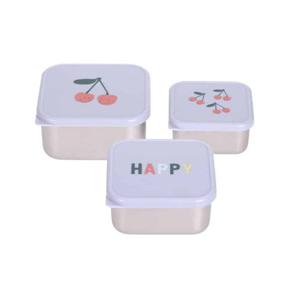 Σετ φαγητοδοχεία 3τμχ Laessig Happy Fruits Cherry
