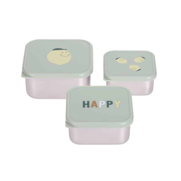 Σετ φαγητοδοχεία 3τμχ Laessig Happy Fruits Lemon