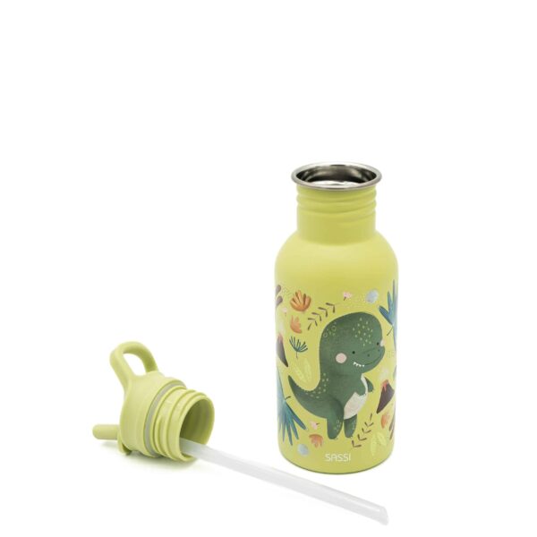 Ανοξείδωτο μπουκάλι με καλαμάκι 500ml Sassi Cracky The Dinosaur