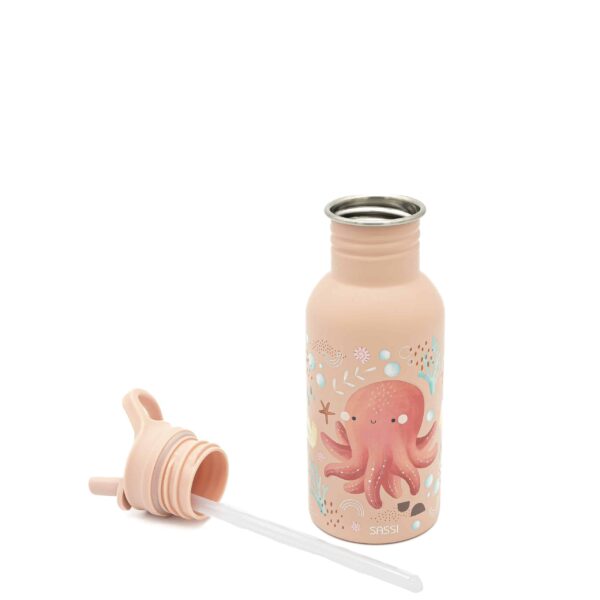 Ανοξείδωτο μπουκάλι με καλαμάκι 500ml Sassi Slurpy The Octopus