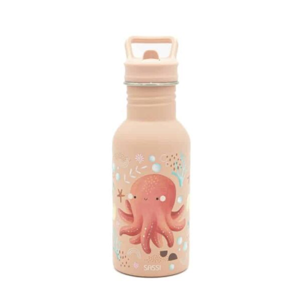 Ανοξείδωτο μπουκάλι με καλαμάκι 500ml Sassi Slurpy The Octopus