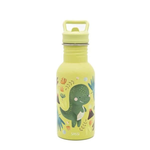 Ανοξείδωτο μπουκάλι με καλαμάκι 500ml Sassi Cracky The Dinosaur