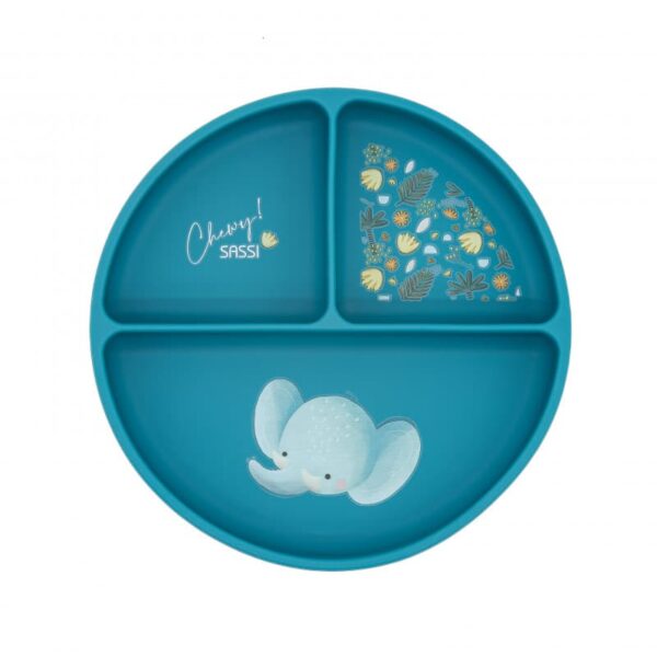 Πιάτο σιλικόνης με χωρίσματα Sassi Chewy The Elephant