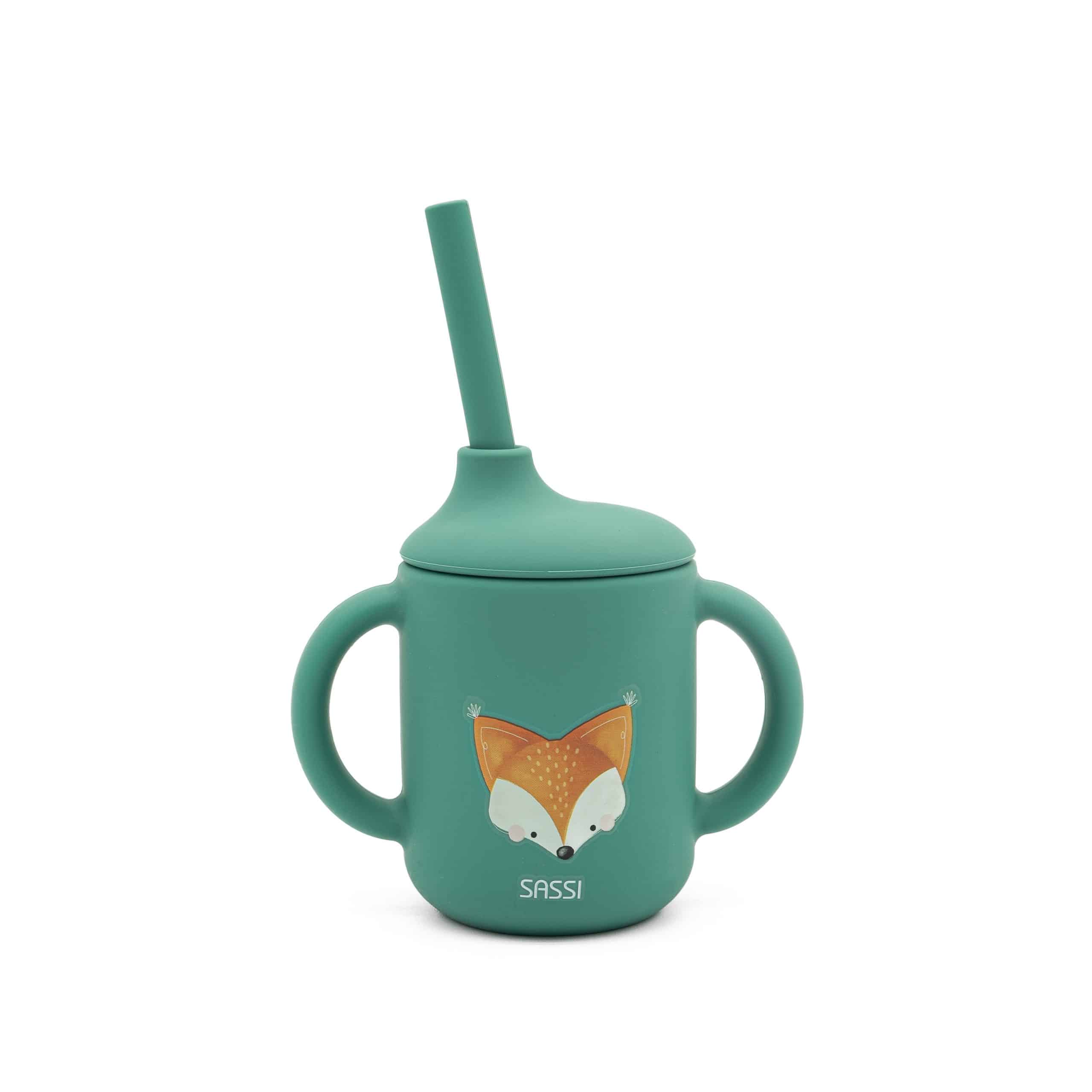 Κύπελλο σιλικόνης LFGB με καλαμάκι Sassi Crunchy The Fox