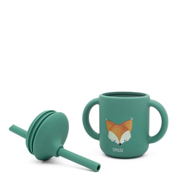 Κύπελλο σιλικόνης LFGB με καλαμάκι Sassi Crunchy The Fox