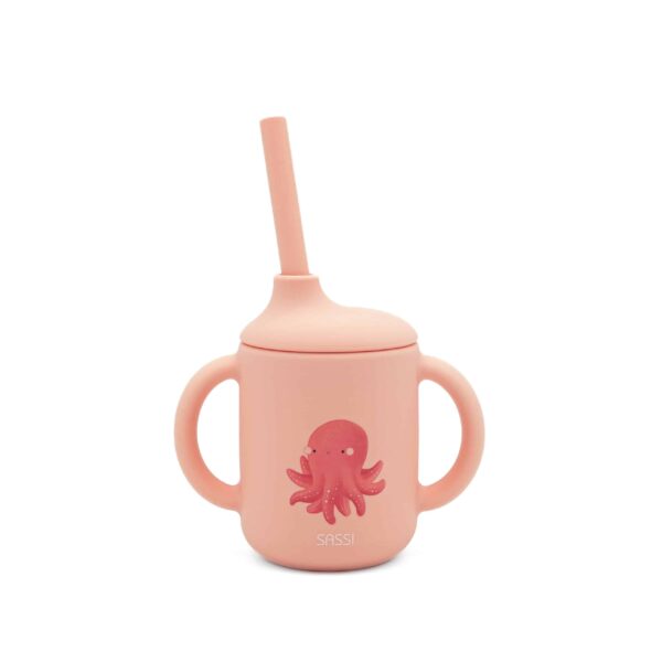 Κύπελλο σιλικόνης LFGB με καλαμάκι Sassi Slurpy The Octopus