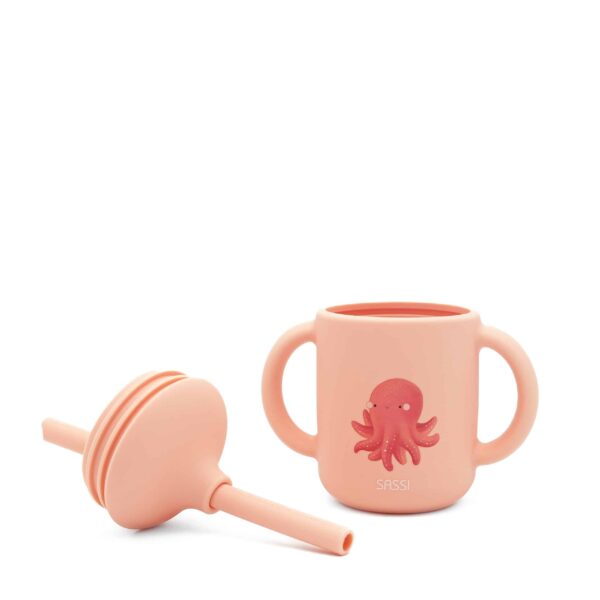 Κύπελλο σιλικόνης LFGB με καλαμάκι Sassi Slurpy The Octopus