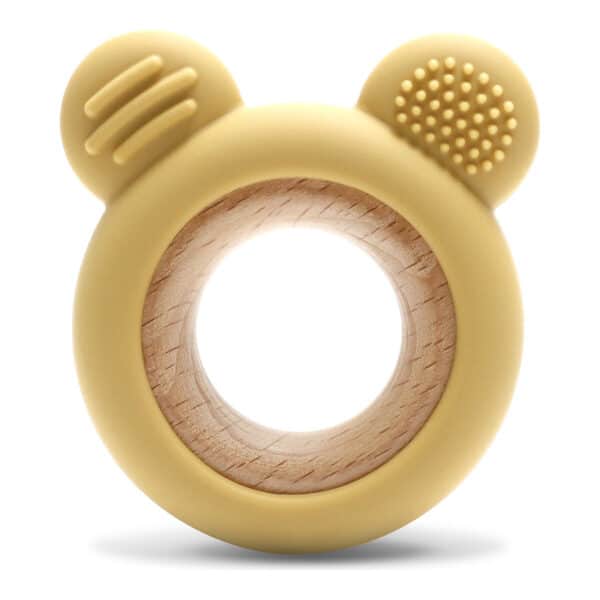 Μασητικός Κρίκος Οδοντοφυΐας Σιλικόνης Lorelli Bear Natural Yellow