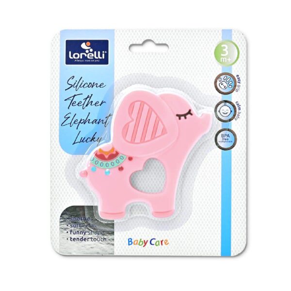 Alternative view of Μασητικό Οδοντοφυΐας Σιλικόνης Lorelli Elephant Lucky Pink