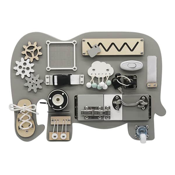 Ξύλινος Πίνακας Δραστηριοτήτων Moni Toys Montessori Busy Board Elephant W12D558