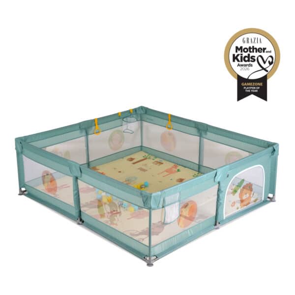 Πάρκο 200x180cm με Αφρώδες Χαλάκι Μπάλες και Αξεσουάρ Moni Playpen GameZone Mint