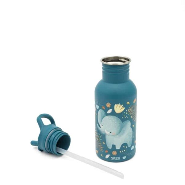 Ανοξείδωτο μπουκάλι με καλαμάκι 500ml Sassi Chewy the Elephant