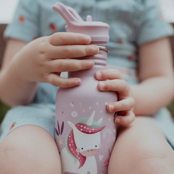 Ανοξείδωτο μπουκάλι με καλαμάκι 500ml Sassi Sparkly the Unicorn