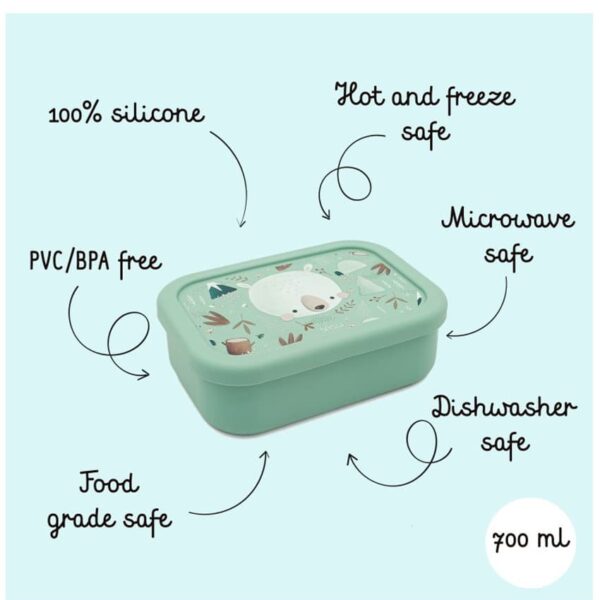 Φαγητοδοχείο σιλικόνης LFGB με χωρίσματα 650ml Sassi Munchy The Bear