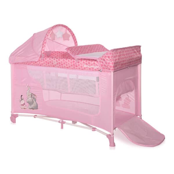 Παρκοκρέβατο 2 Επιπέδων Lorelli Moonlight Plus Mellow Rose Fellows - Image 3