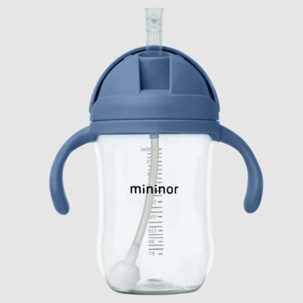 Εκπαιδευτικό Ποτηράκι με καλαμάκι 330ml Mininor Blue Whale