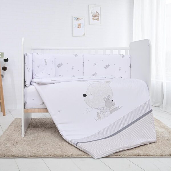 Σετ Προίκας 6 Τεμαχίων 60x120 Lorelli Smile Rabbits Grey