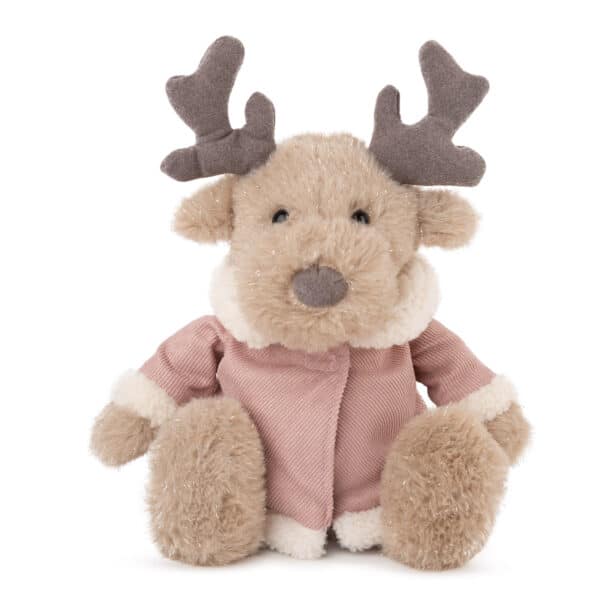 Λούτρινο παιχνίδι Ελαφάκι με ροζ παλτό 28εκ Amek Toys