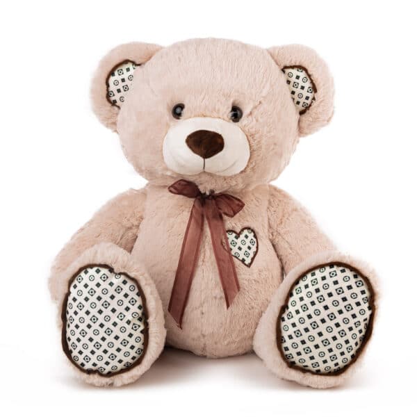 Αρκουδάκι με κορδέλα 50εκ Amek Toys Beige