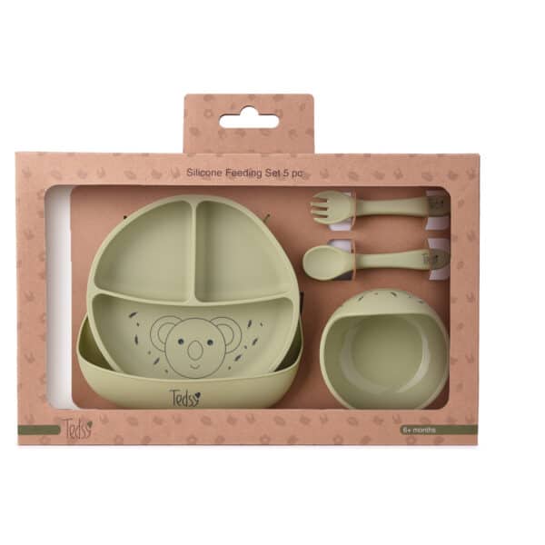 Σετ Φαγητού 4τμχ απο σιλικόνη Amek Toys Koala Green