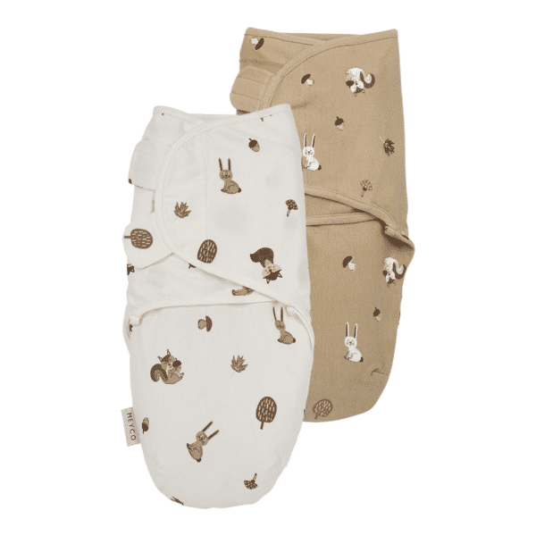 Υπνόσακοι 2 Pack Swaddle 0-3 μηνών 1.0 Tog Meyco Forest Animals Sand