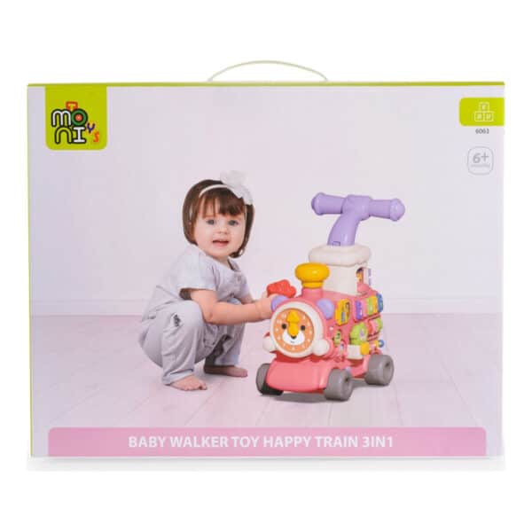 Alternative view of Περπατούρα 3 σε 1 Moni Toys Happy train pink 6063