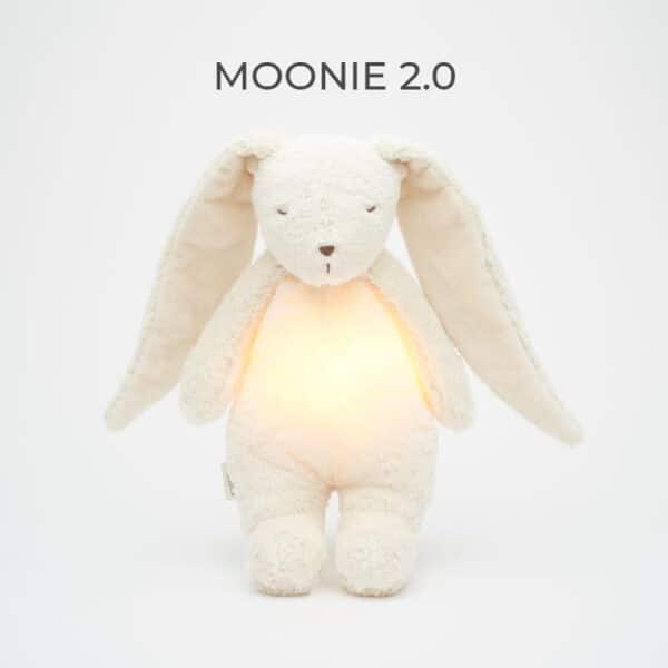 MOONIE 2.0 Επαναφορτιζόμενο βοήθημα ύπνου με ηχογράφηση & αισθητήρα κλάματος Οργανικό βαμβάκι Polar Bunny