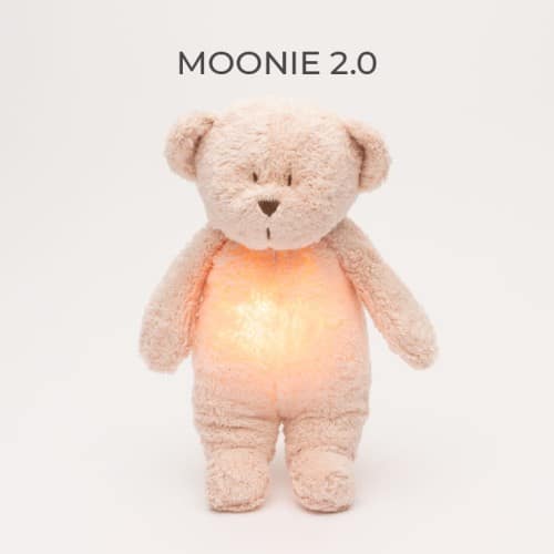 MOONIE 2.0 Επαναφορτιζόμενο βοήθημα ύπνου με ηχογράφηση & αισθητήρα κλάματος Οργανικό βαμβάκι Rose