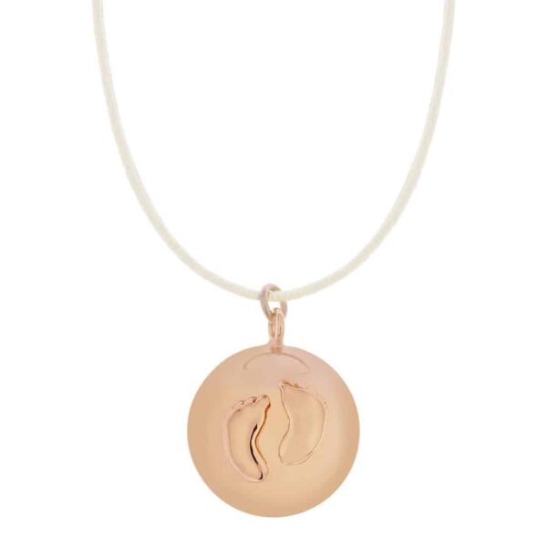 Μενταγιόν Εγκυμοσύνης ProudMama Bola ofie Rose Gold Πατουσάκια
