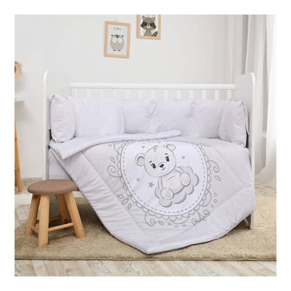 Σετ Προίκας Μωρού Για Κούνια 5τμχ Lorelli Little Bear Grey