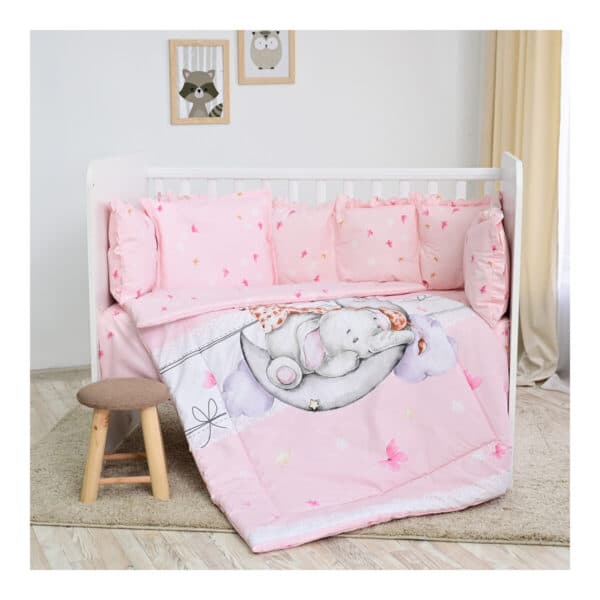 Σετ Προίκας Μωρού Για Κούνια 5τμχ Lorelli Butterflies Pink