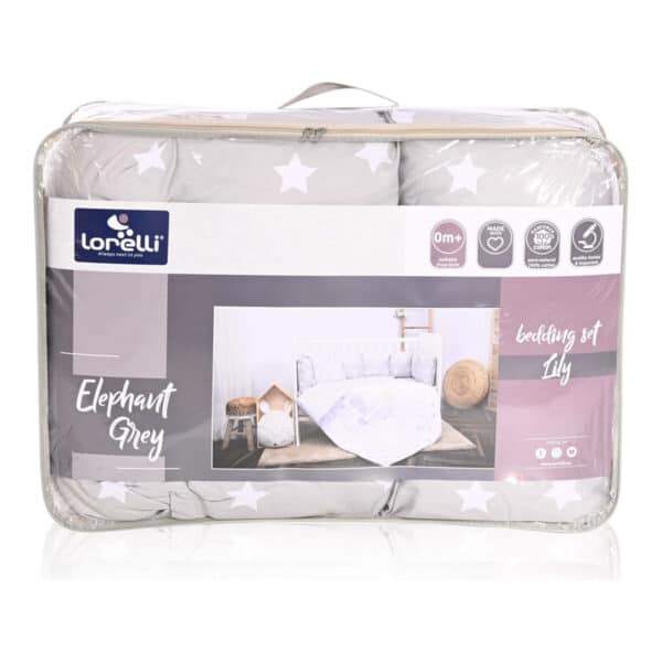 Σετ προίκας μωρού 4τμχ 60x120εκ Lorelli Lily Little Rabbits Grey - Image 2