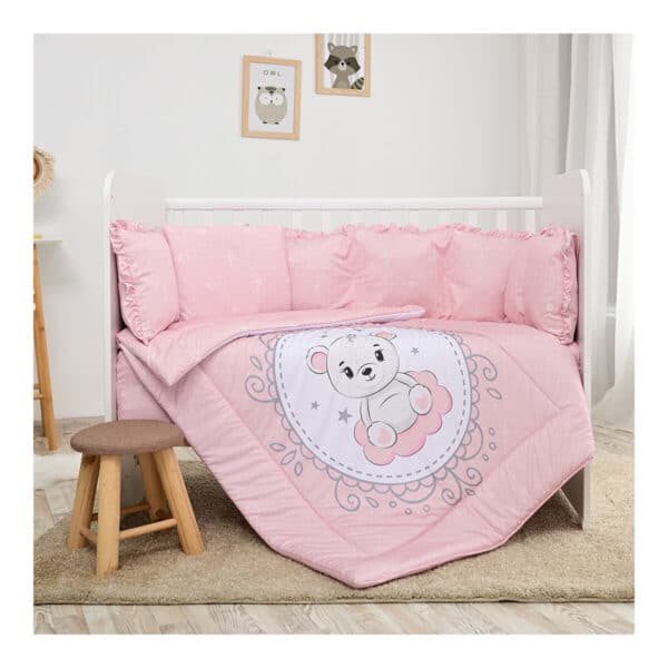 Σετ προίκας μωρού 4τμχ 60x120εκ Lorelli Lily Little Bear Pink