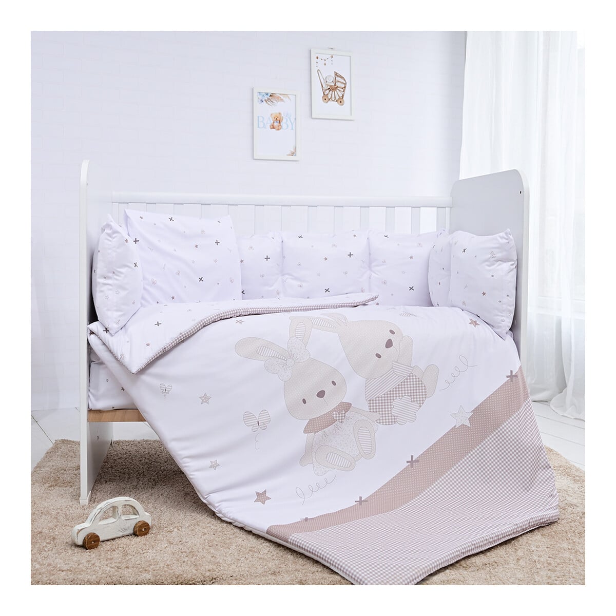 Σετ προίκας μωρού 4τμχ 60x120εκ Lorelli Lily Honey Bunny Beige