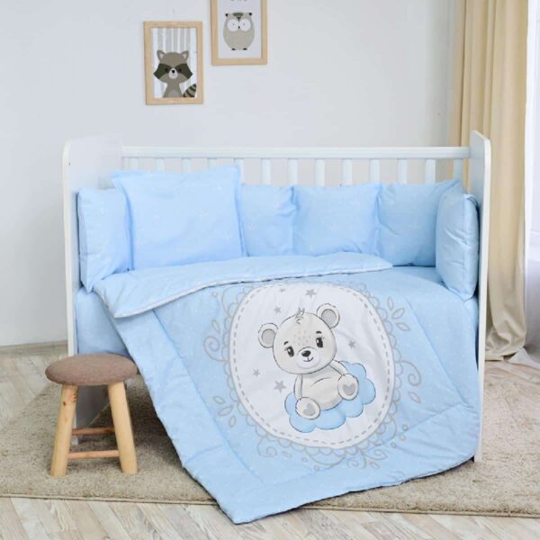 Σετ προίκας μωρού 4τμχ 60x120εκ Lorelli Lily Little Bear Blue