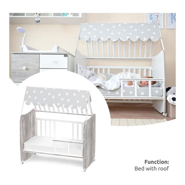 Βρεφικό Κρεβάτι 60x120εκ Lorelli Stars White Artwood - Image 4
