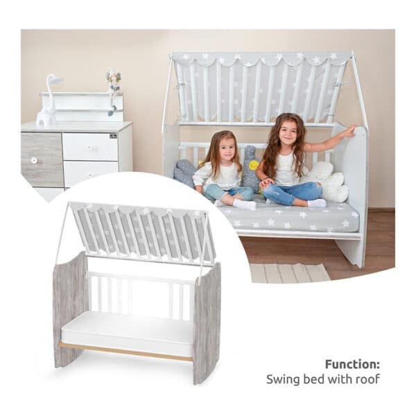 Βρεφικό Κρεβάτι 60x120εκ Lorelli Stars White Artwood - Image 5