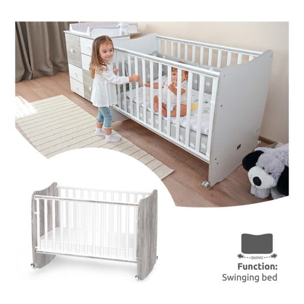 Βρεφικό Κρεβάτι 60x120εκ Lorelli Stars White Artwood - Image 3