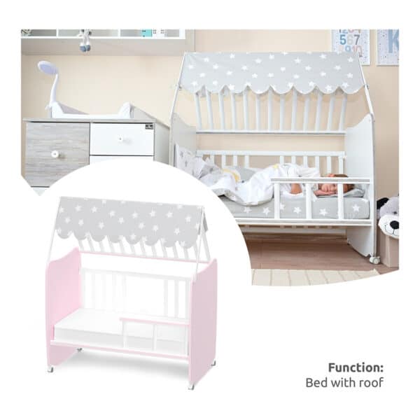 Βρεφικό Κρεβάτι 60x120εκ Lorelli Stars White Orchid Pink - Image 4