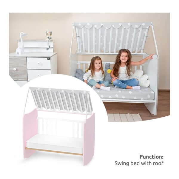 Βρεφικό Κρεβάτι 60x120εκ Lorelli Stars White Orchid Pink - Image 5