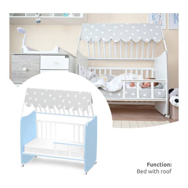 Βρεφικό Κρεβάτι 60x120εκ Lorelli Stars White Baby Blue - Image 4