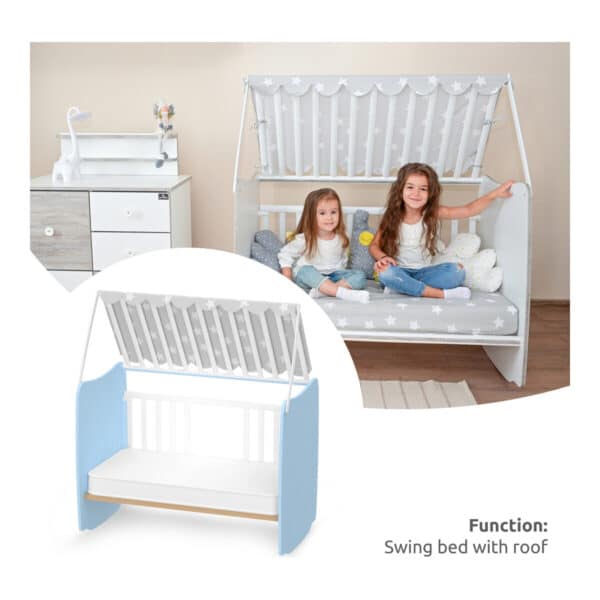Βρεφικό Κρεβάτι 60x120εκ Lorelli Stars White Baby Blue - Image 5