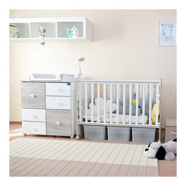 Βρεφικό Κρεβάτι 60x120εκ Lorelli Stars White Baby Blue - Image 6