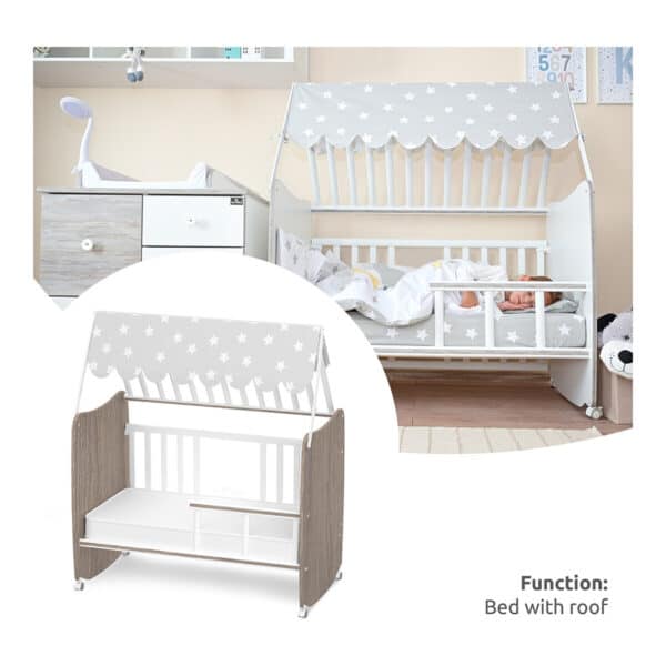 Βρεφικό Κρεβάτι 60x120εκ Lorelli Stars White Coffee - Image 4